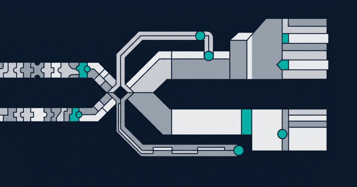 Editorial abstract illustration of structured RFP document architecture for iGaming platform vendor selection