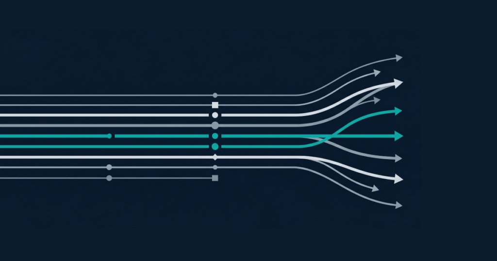 Editorial abstract illustration of iGaming industry forward trajectory and platform decision points for 2026